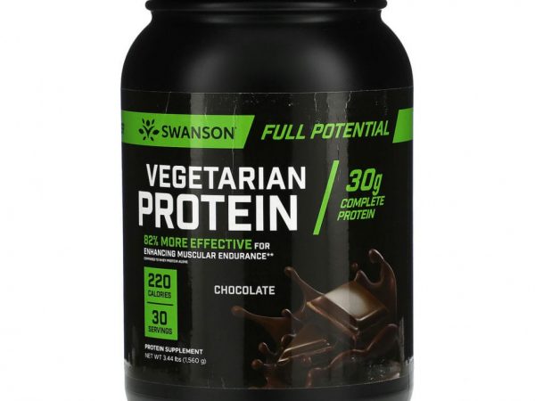 Swanson, Вегетарианский протеиновый порошок, шоколад, 1560 г (3,44 фунта)