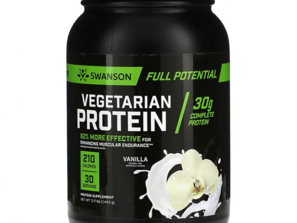 Swanson, Вегетарианский протеиновый порошок, ваниль, 1440 г (3,17 фунта)