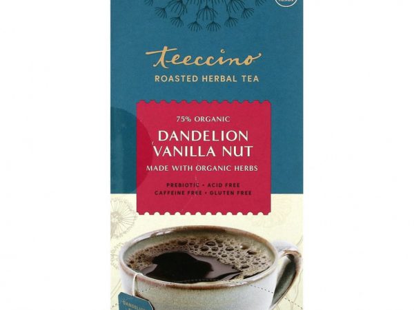 Teeccino, Жареный травяной чай, одуванчик, ваниль, орехи, без кофеина, 25 чайных пакетиков, 150 г (5,3 унции)