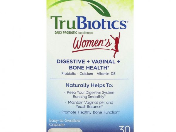 TruBiotics, Здоровье пищеварительной системы, влагалища и костей для женщин, 30 вегетарианских капсул