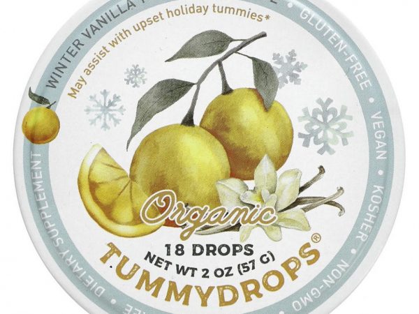 Tummydrops, Органическая зимняя ваниль со специями и имбирем юдзу, 18 капель, 57 г (2 унции)