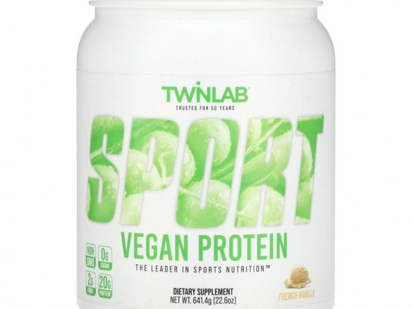 Twinlab, Sport, веганский протеин, французская ваниль, 641,4 г (22,6 унции)