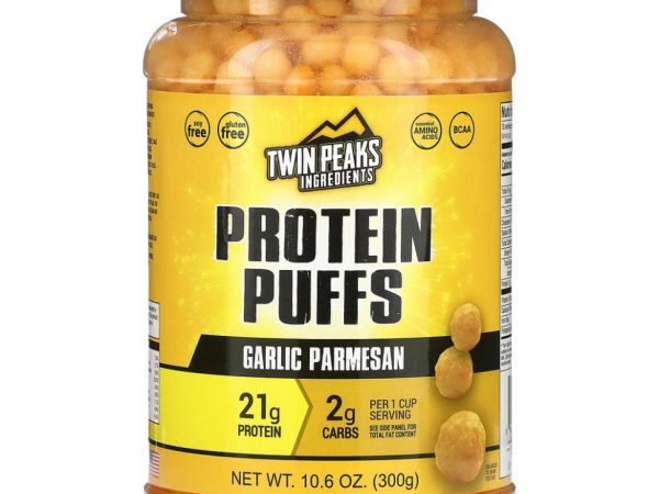 Twin Peaks, Protein Puffs, чеснок и пармезан, 300 г (10,6 унции)