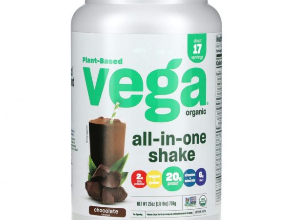 Vega, Растительный, органический универсальный коктейль, шоколад, 708 г (1 фунт)