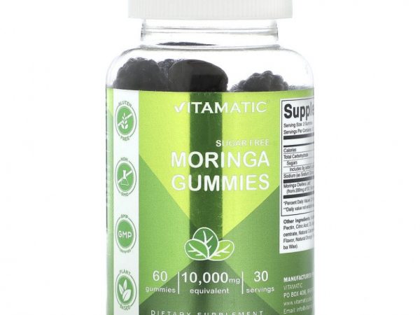Vitamatic, Жевательные мармеладки с морингой без сахара, 5000 мг, 60 жевательных таблеток