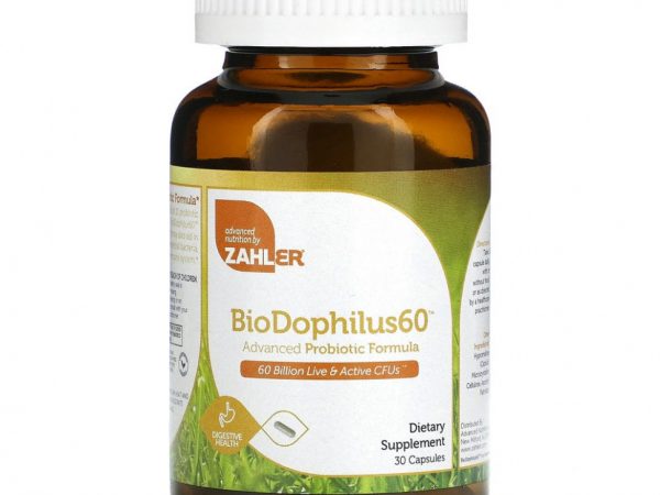Zahler, BioDophilus60, улучшенная формула с пробиотиками, 60 млрд КОЕ, 30 капсул