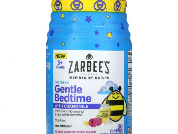 Zarbee's, Ромашка для детей, для детей от 3 лет, натуральная малина и лимон, 30 жевательных таблеток