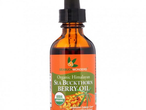 SeaBuckWonders, Органическое гималайское масло ягод облепихи, интенсивный уход за клетками, 1,76 унц. (52 мл)