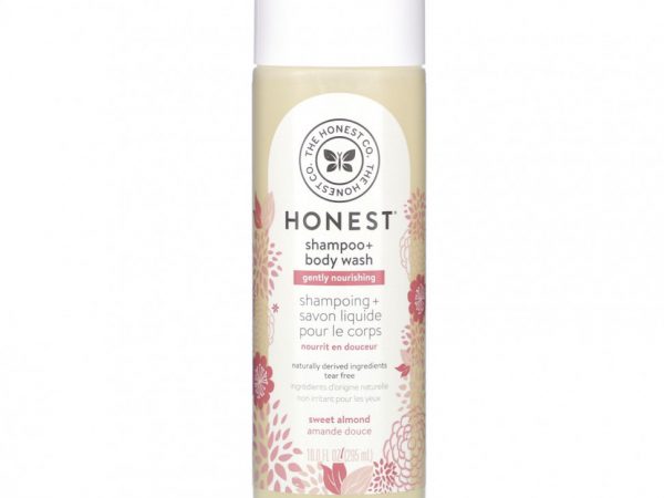 The Honest Company, Нежно питательный шампунь + гель для душа, сладкий миндаль, 10,0 жидких унций (295 мл)