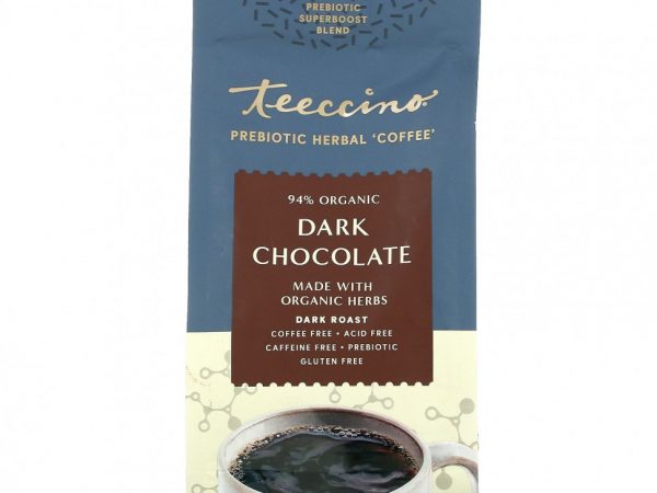 Teeccino, Prebiotic Herbal Coffee, Dark Roast, Caffeine Free, Dark Chocolate, 10 oz (284 g)