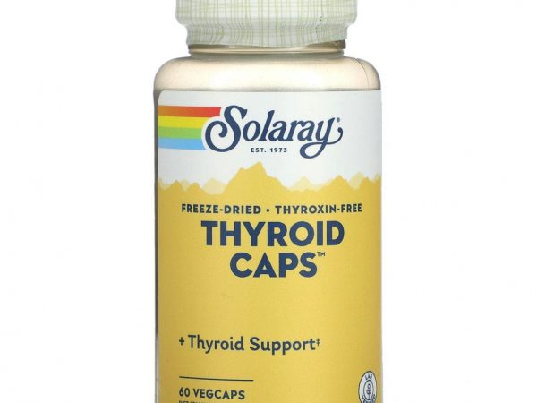 Solaray, сублимированные капсулы для щитовидной железы, 60 капсул