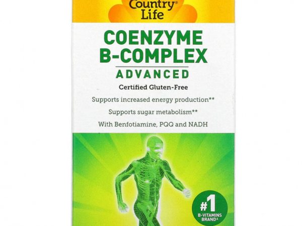 Country Life, комплекс коэнзимов группы B, улучшенная формула, 60 веганских капсул