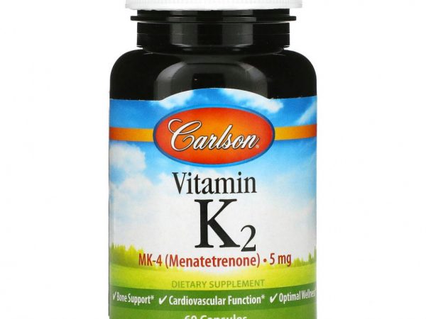 Carlson Labs, Витамин K2, 5 мг, 60 капсул