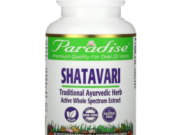 Paradise Herbs, Шатавари, 60 растительных капсул
