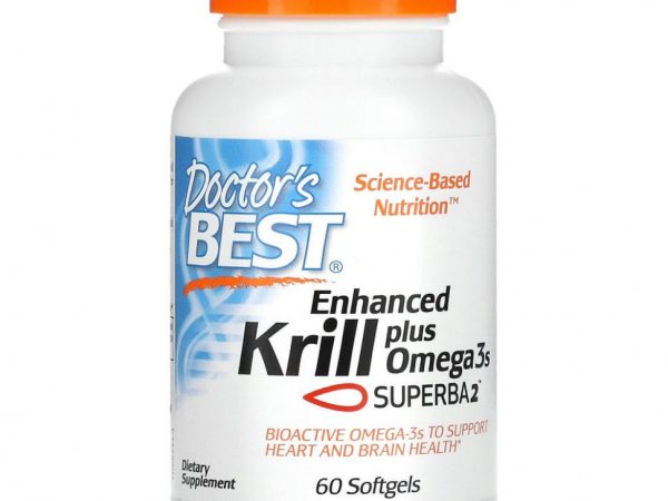 Doctor's Best, обогащенный криль с омега-3 из криля Superba, 60 капсул