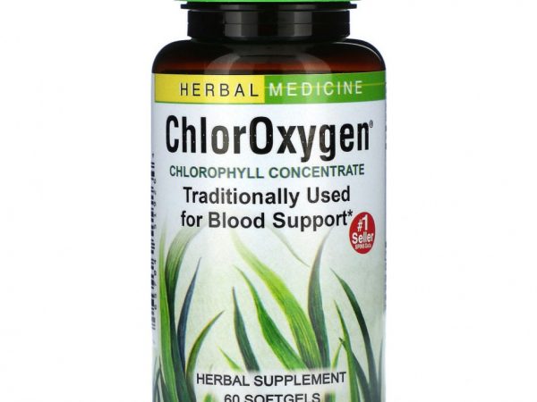 Herbs Etc., ChlorOxygen, концентрат хлорофилла, 60 быстродействующих мягких капсул
