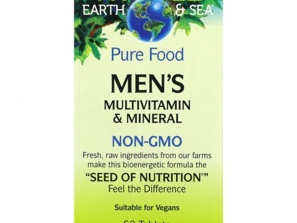 Natural Factors, Whole Earth & Sea, мультивитаминный и минеральный комплекс для мужчин, 60 таблеток