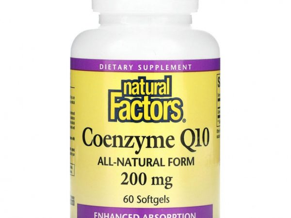 Natural Factors, коэнзим Q10, 200 мг, 60 мягких таблеток