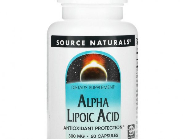 Source Naturals, альфа-липоевая кислота, 300 мг, 60 капсул
