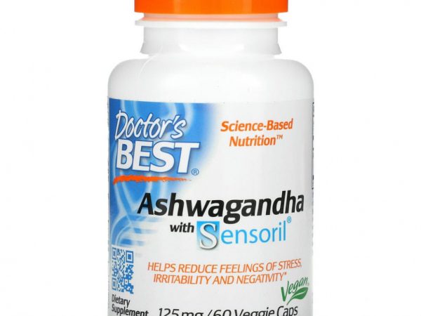 Doctor's Best, ашваганда с Sensoril, 125 мг, 60 вегетарианских капсул