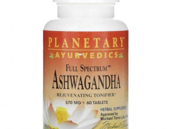 Planetary Herbals, Ayurvedics, Full Spectrum, ашваганда, 570 мг, 60 таблеток