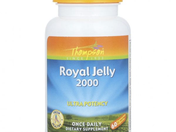 Thompson, маточное молочко, высокая эффективность, 2000 мг, 60 вегетарианских капсул