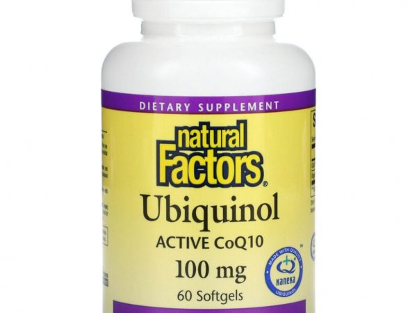 Natural Factors, убихинол (активный коэнзим Q10), 100 мг, 60 мягких таблеток