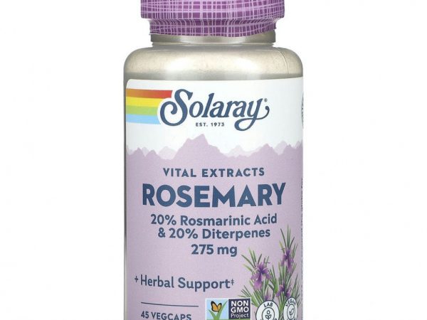 Solaray, Vital Extracts, розмарин, 275 мг, 45 капсул на растительной основе