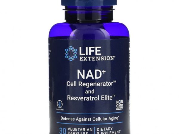 Life Extension, NAD+ Cell Regenerator, с ресвератролом, 30 вегетарианских капсул