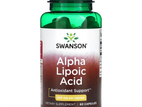 Swanson, Альфа-липоевая кислота, 600 мг, 60 капсул