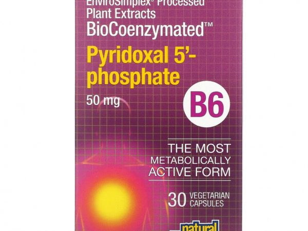 Natural Factors, BioCoenzymated, B6, пиридоксал-5-фосфат, 50 мг, 30 вегетарианских капсул