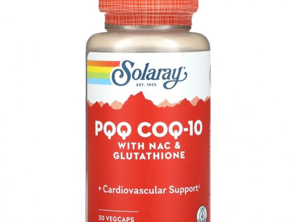 Solaray, Витамин B14 и кофермент Q10 с N-ацетилцистеином и глутатионом, 30 капсул с растительной оболочкой