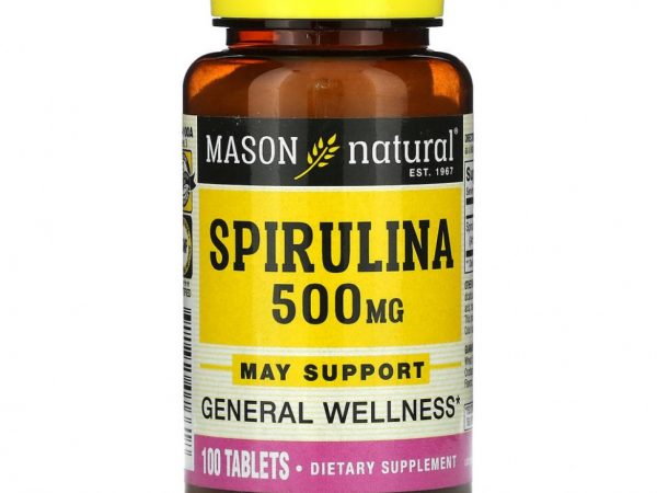 Mason Natural, Спирулина, 500 мг, 100 таблеток