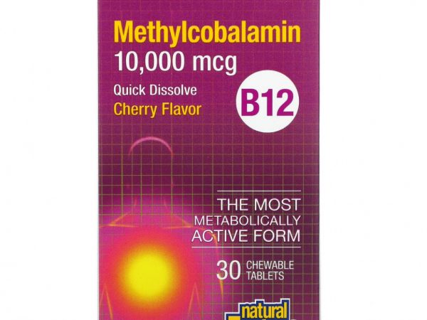 Natural Factors, B12 Метилкобаламин, Вишня, 10 000 мкг, 30 жевательных таблеток