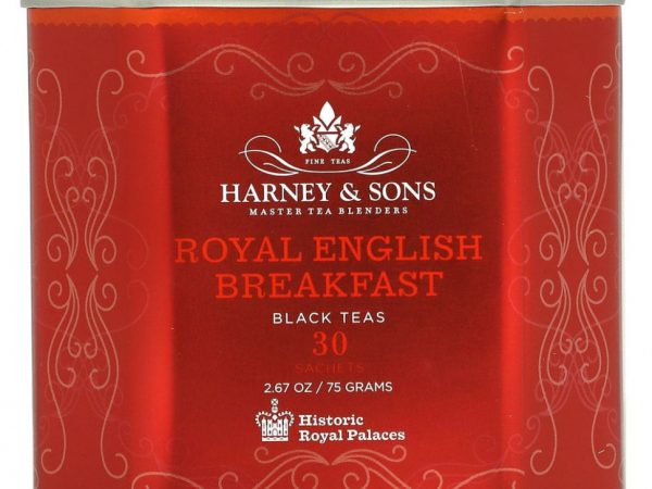 Harney & Sons, Королевский английский завтрак, черный чай, 30 пакетиков, по 2,67 унц. (75 г) каждый