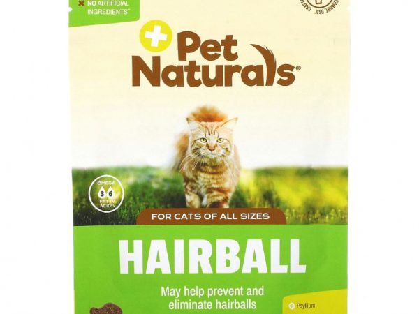 Pet Naturals of Vermont, добавка для выведения комков шерсти, для кошек, около 30 жевательных таблеток, 45 г (1,59 унции)