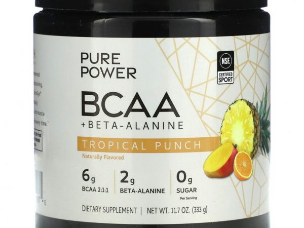 Dr. Mercola, Pure Power BCAA + бета - аланин, тропический пунш, 333 г (11,7 унции)