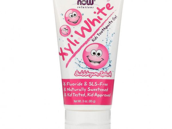 NOW Foods, Solutions, XyliWhite, детская зубная гель-паста, со вкусом жевательной резинки, 85 г (3 унции)
