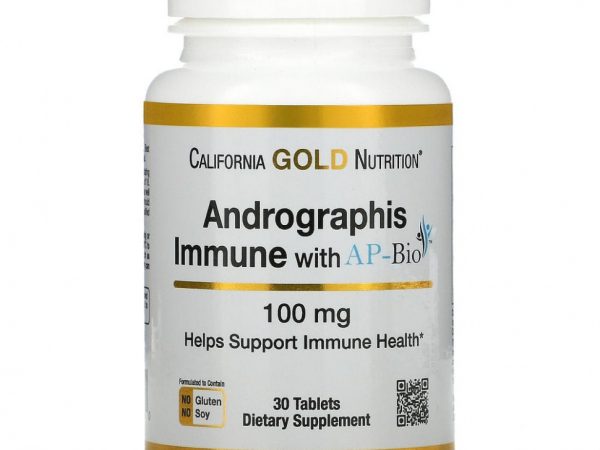 California Gold Nutrition, AP-BIO, средство для укрепления иммунитета с экстрактом андрографиса, 100 мг, 30 таблеток