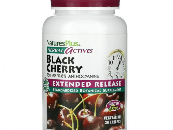 NaturesPlus, Herbal Actives, вишня, 750 мг, 30 таблеток