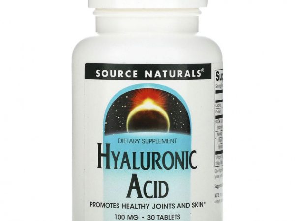 Source Naturals, Гиалуроновая кислота, 100 мг, 30 таблеток