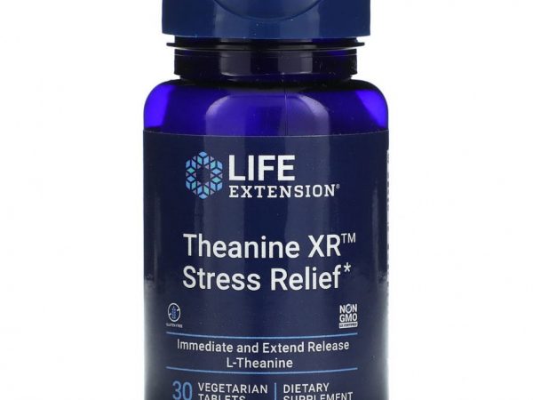 Life Extension, Theanine XR Stress Relief, 30 вегетарианских таблеток
