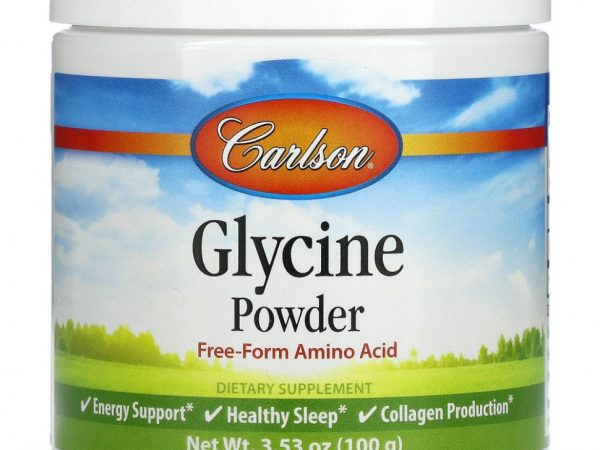 Carlson Labs, Глицин, порошок аминокислоты, 3,5 г (100 г)