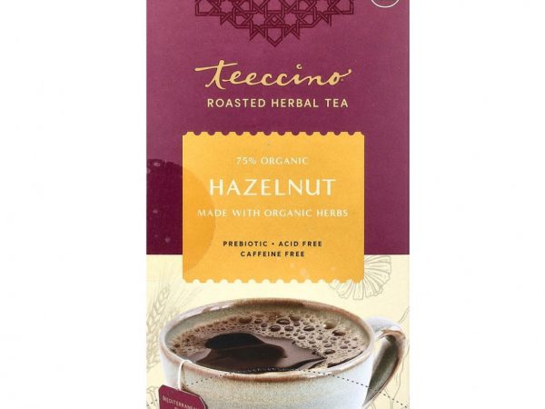 Teeccino, чай из обжаренных трав, вкус лесного ореха, без кофеина, 25 чайных пакетиков, 150 г (5,3 унции)