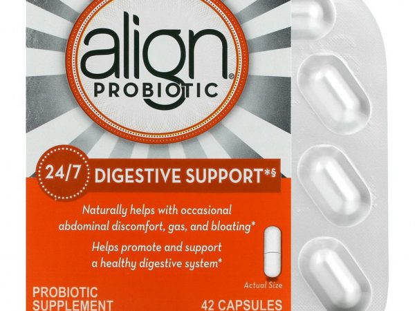 Align Probiotics, Поддержка пищеварения 24/7, добавка с пробиотиками, 42 капсулы