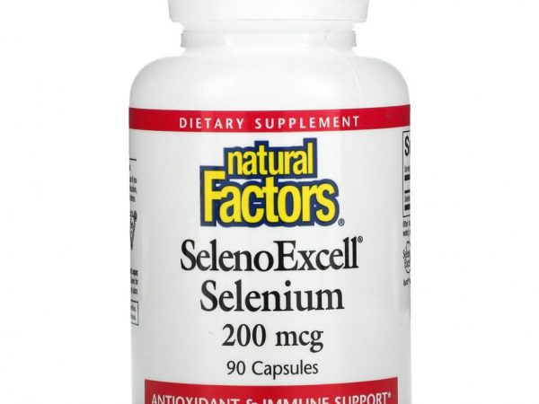 Natural Factors, SelenoExcell, селен, 200 мкг, 90 капсул