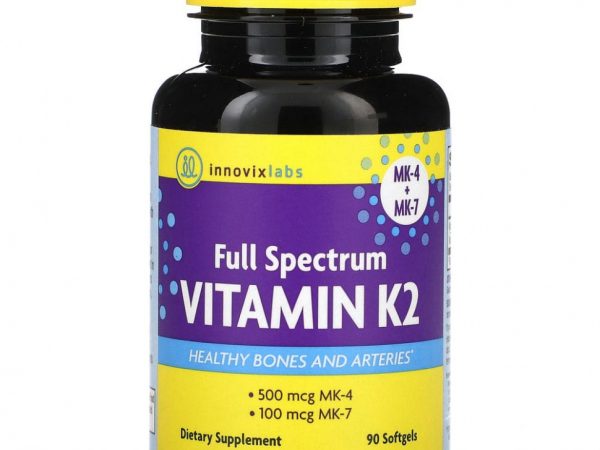 InnovixLabs, витамин K2 полного спектра действия, 90 капсул