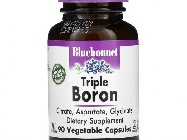 Bluebonnet Nutrition, Тройной бор, 90 вегетарианских капсул