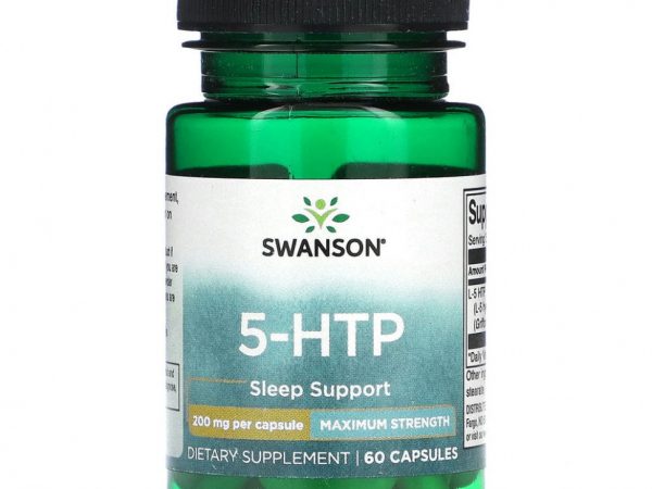 Swanson, 5-HTP, 200 мг, 60 капсул