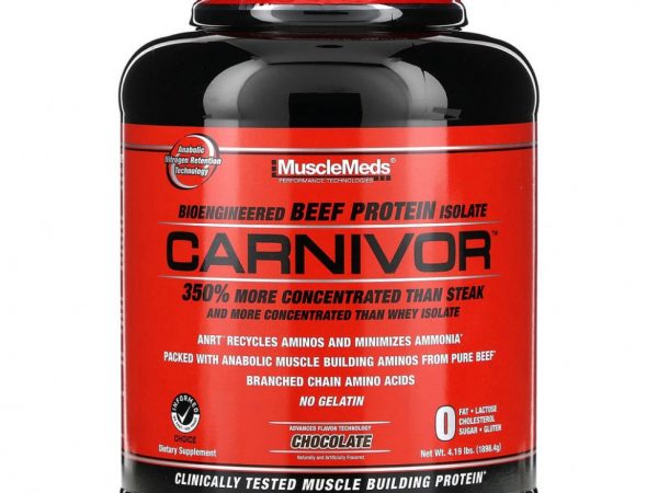 MuscleMeds, Carnivor, биоинженерный изолят говяжьего протеина, шоколад, 1898,4 г (4,19 фунта)